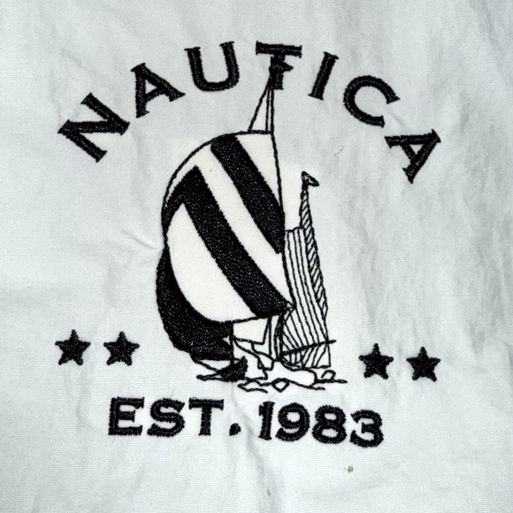 Nautica Light Jacket White Red Blue Large - Picture 6 of 7